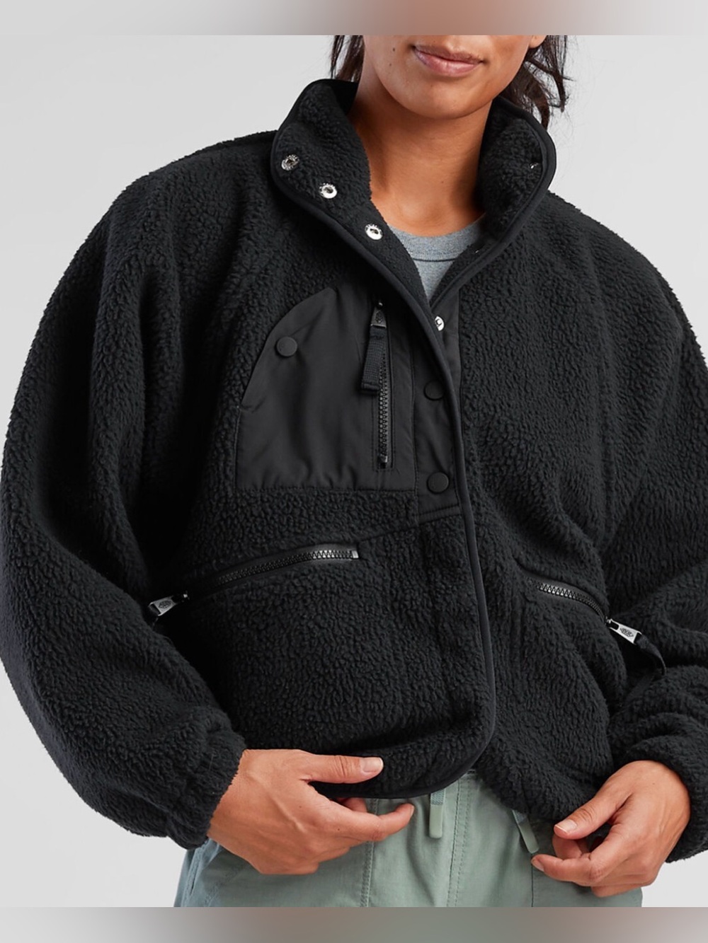 FP Movement by Free People Black Hit the Slopes Fleece Jacket